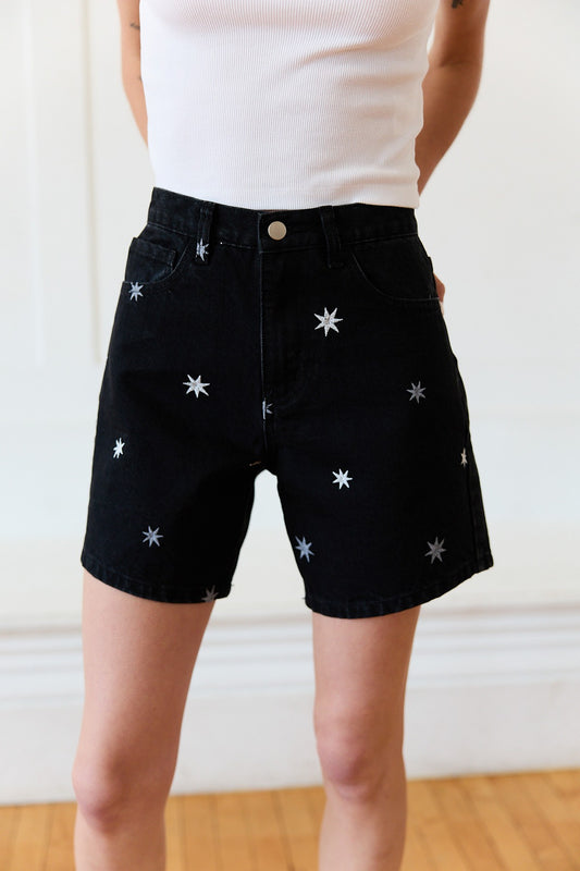 Starburst Highwaisted Denim Shorts