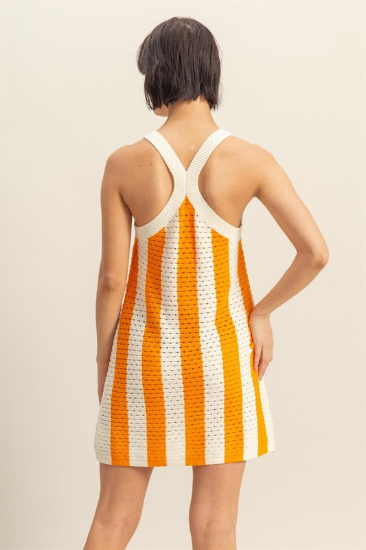 Tangerine Dream Crochet Mini Dress