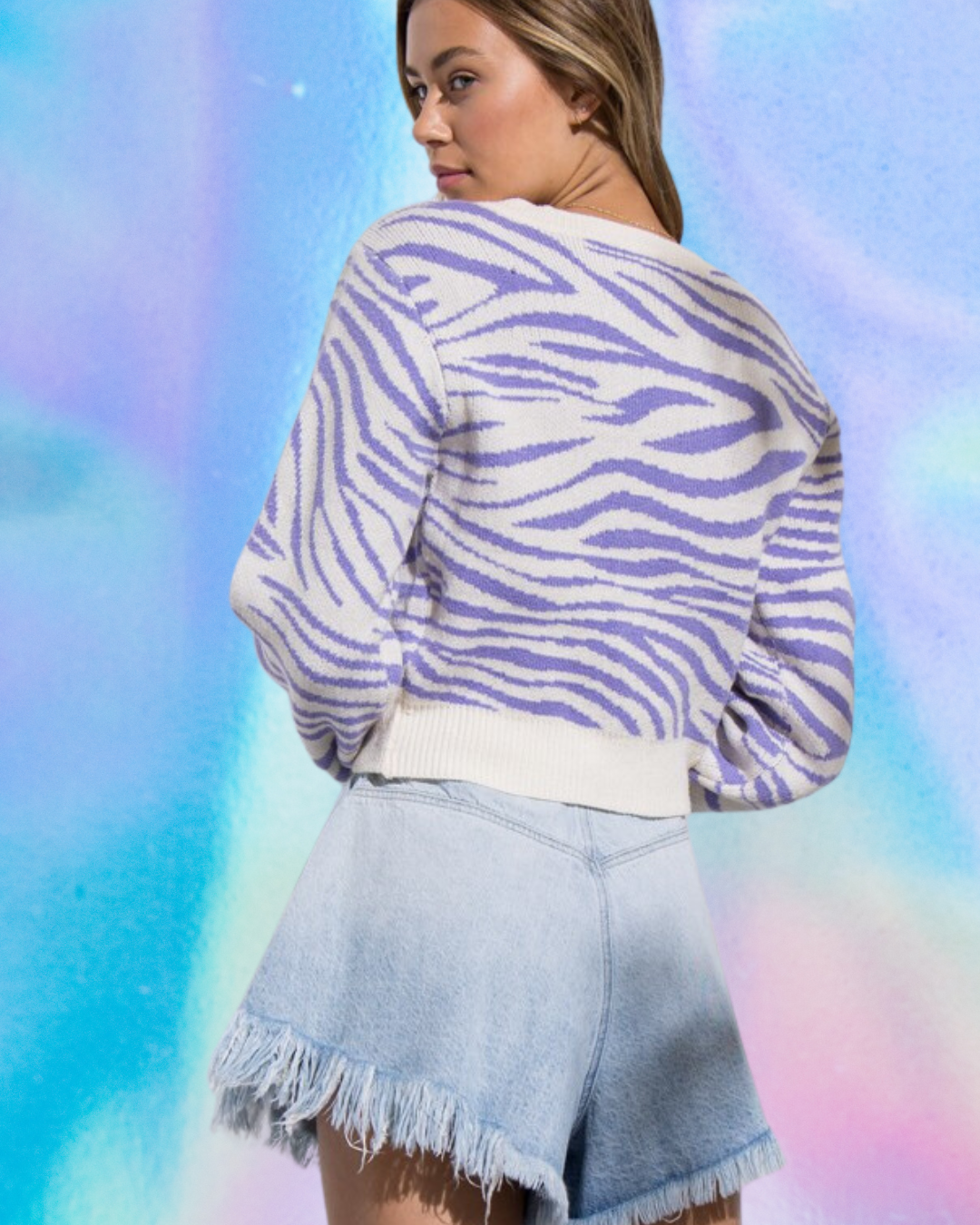 Iggy Pop Zebra Cropped Cardi