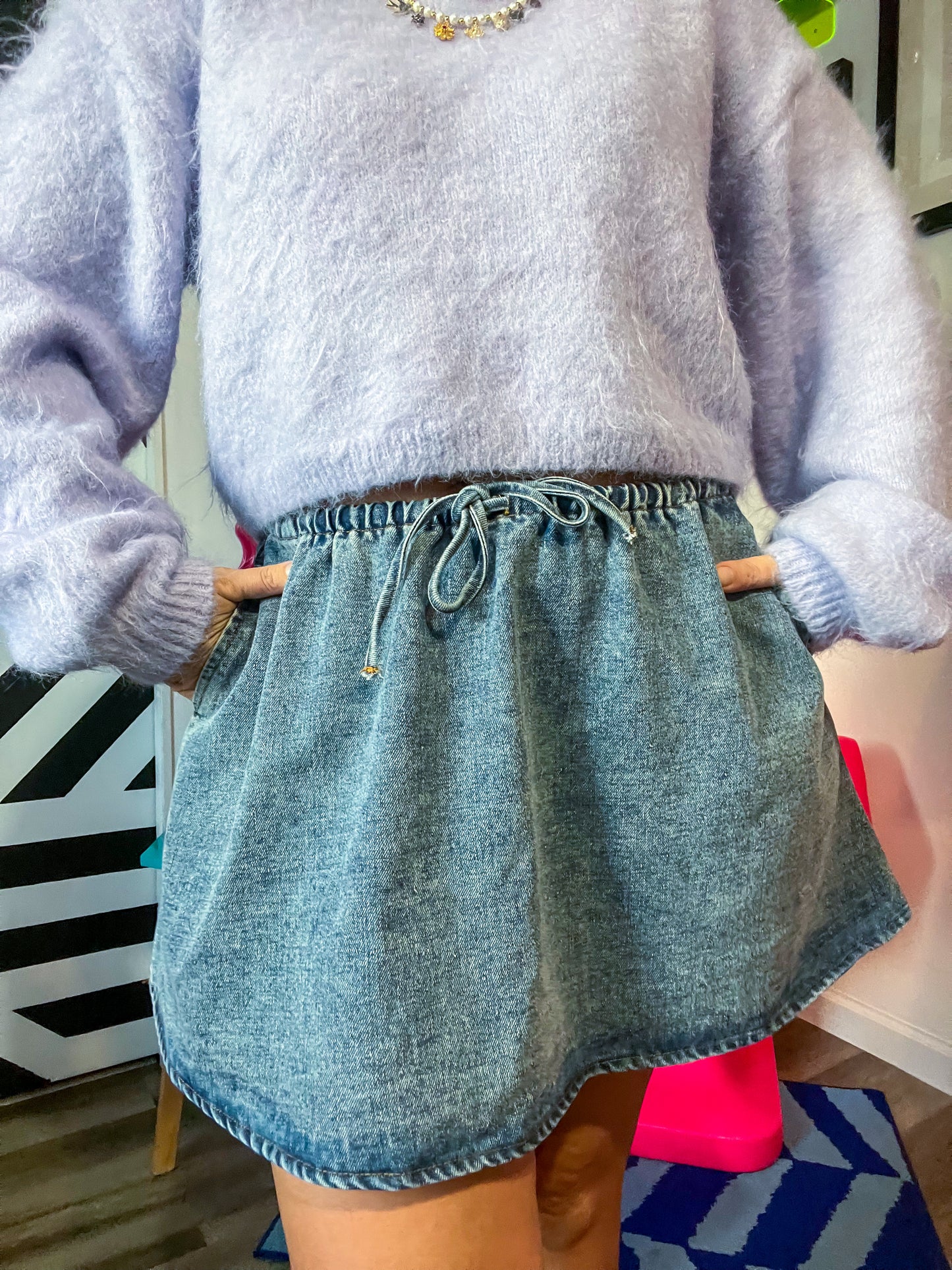 Gracie Flare Denim Mini Skirt