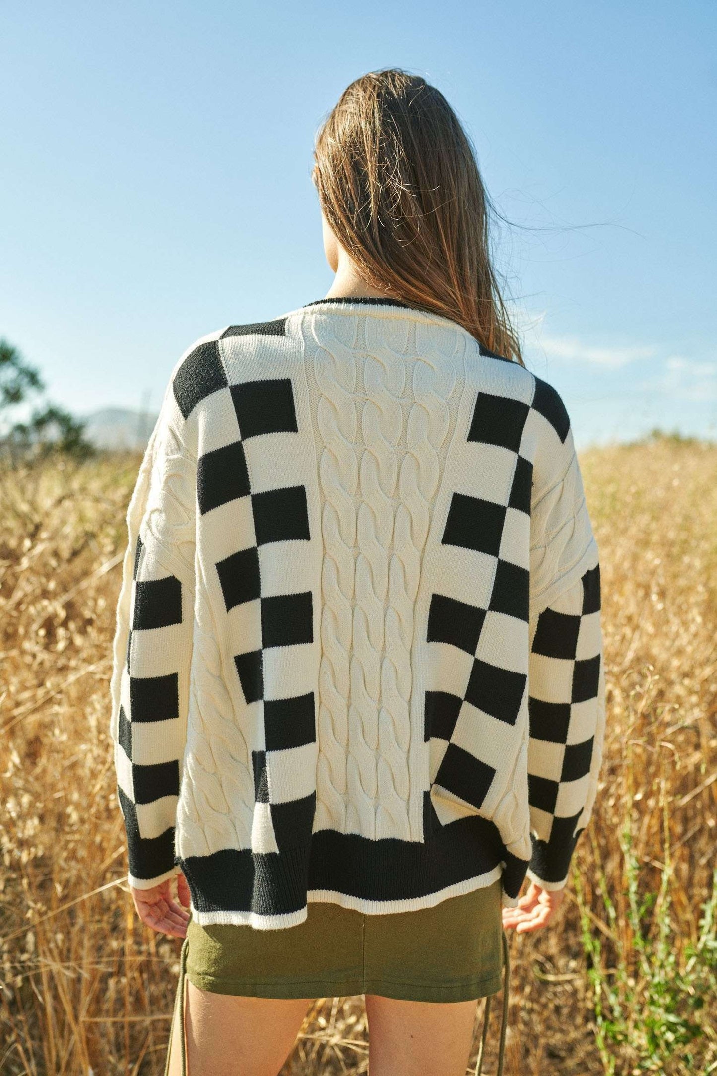 Checked Out Knit Sweater