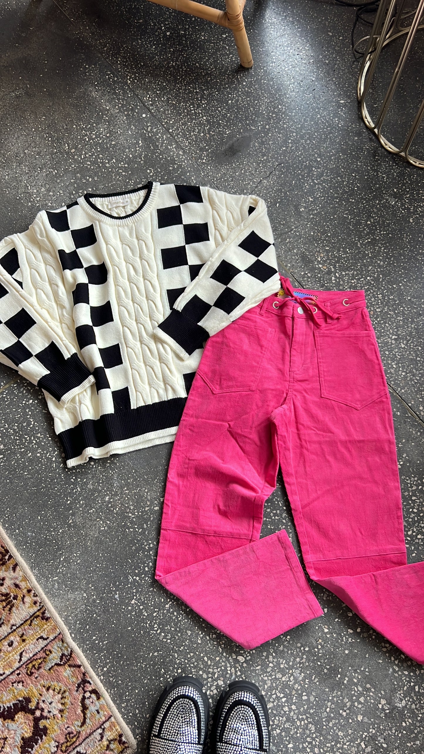 Checked Out Knit Sweater