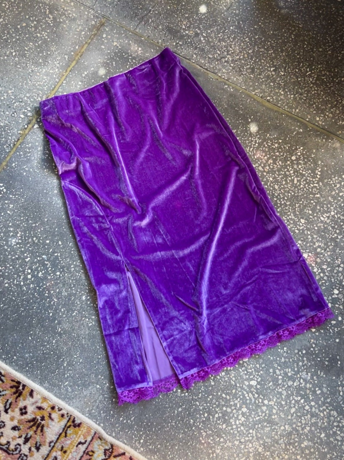 Sugar Plum Velvet Midi Skirt