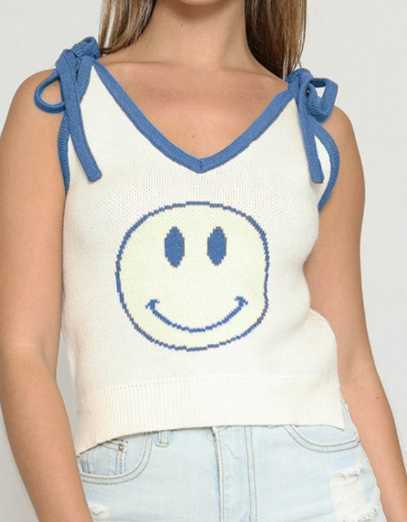 Happy Hours Knit Smiley Tank
