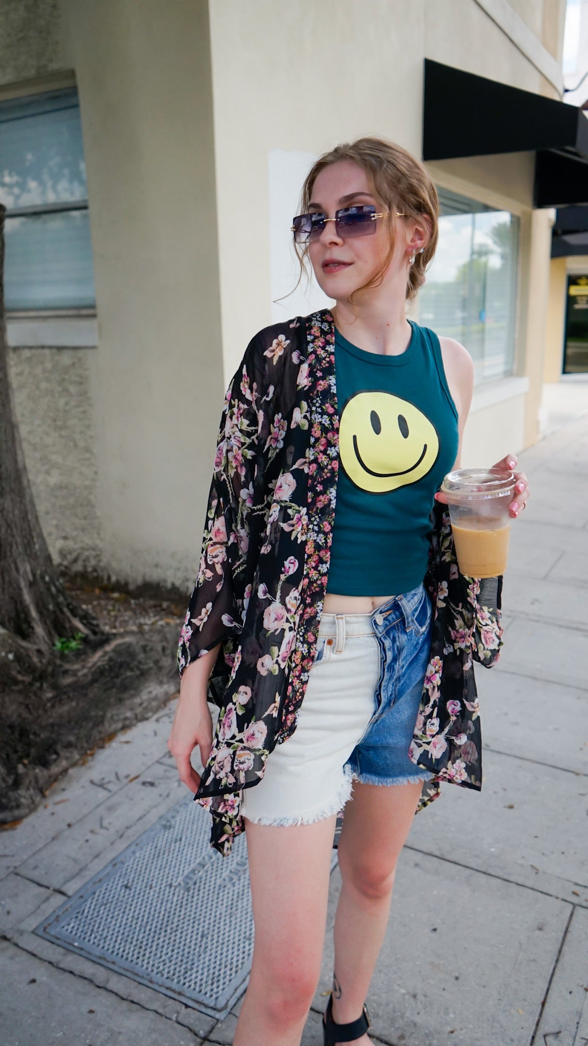 Flower Stand Sheer Kimono