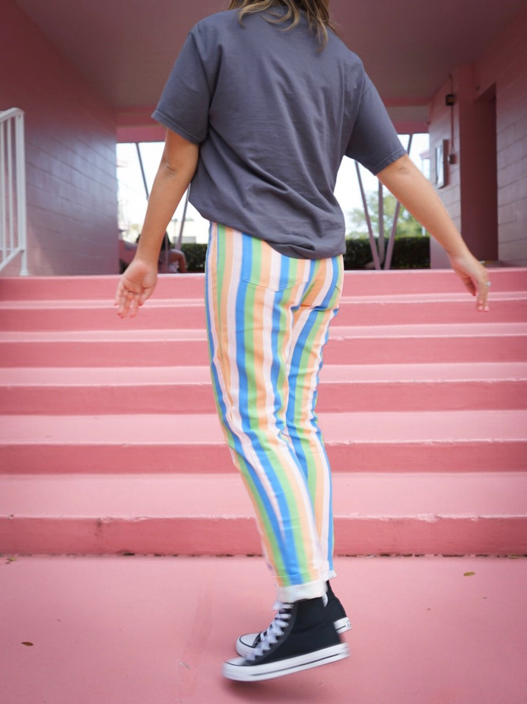 Sugar Rush Striped Mom Jeans