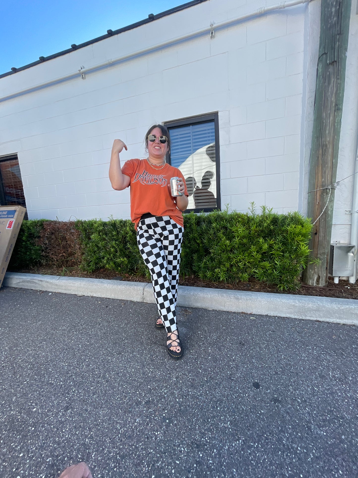 Obsessed Checker Knit Pants - Black & White