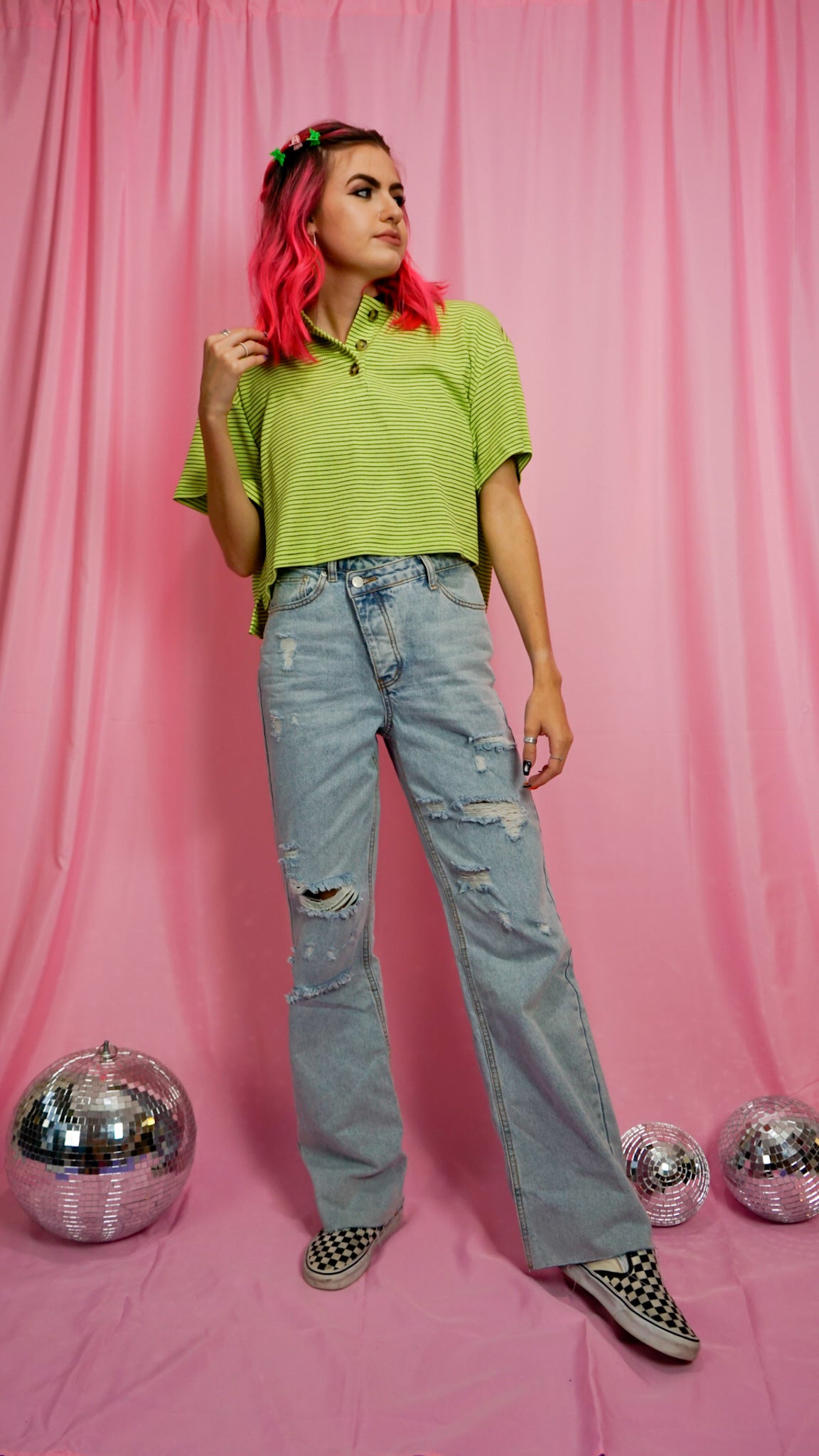 A Vibe Asymmetrical Straight Leg Denim