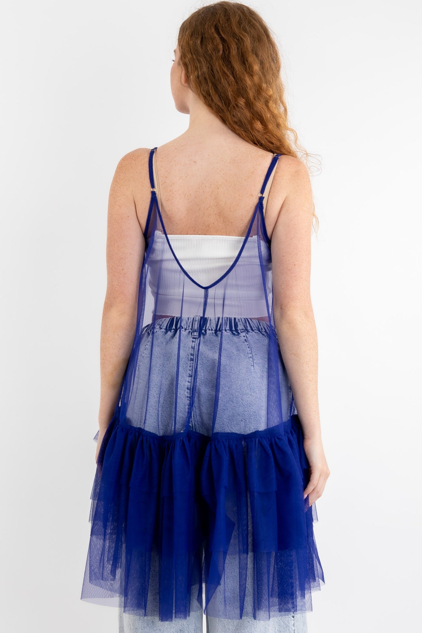 Main Stage Flouncy Mesh Slip - Cobalt