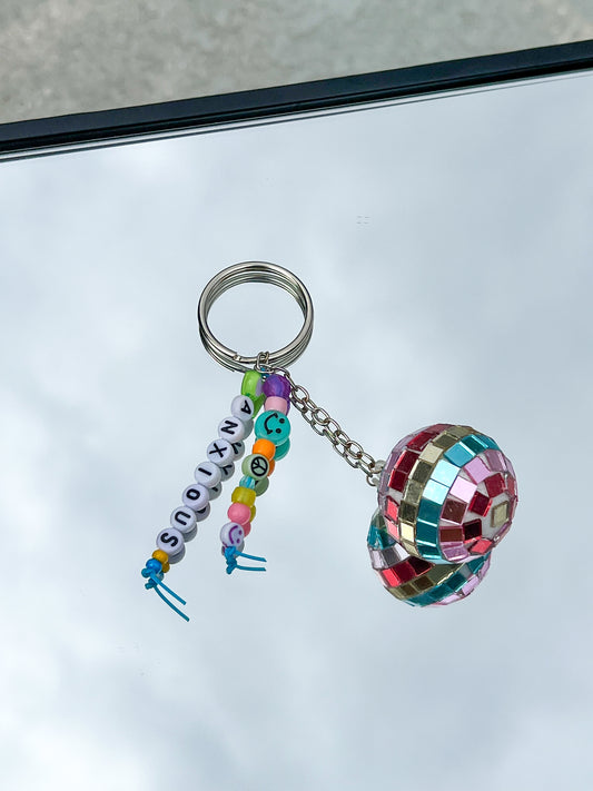 Anxious Rainbow Disco Keychain