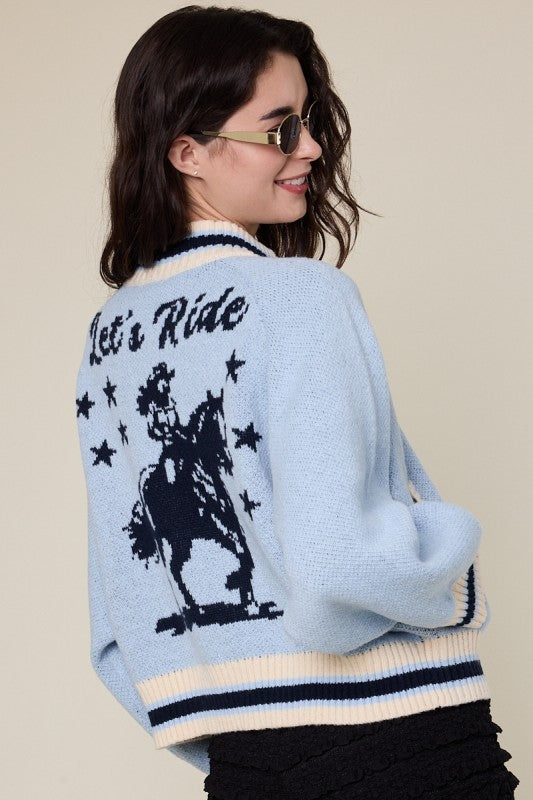 Let’s Ride Varsity Cardigan