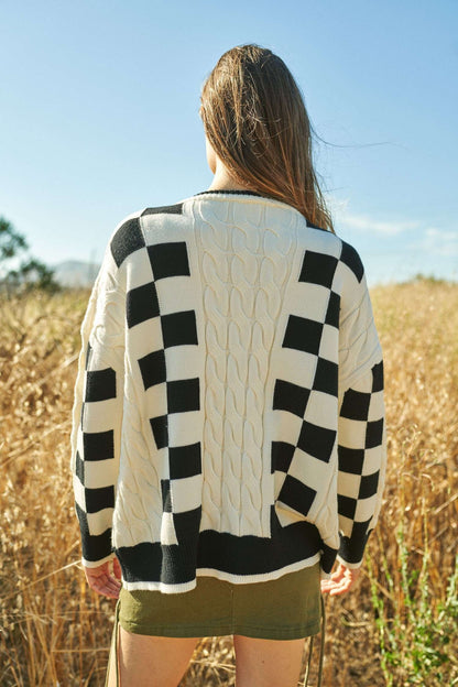 Checked Out Knit Sweater