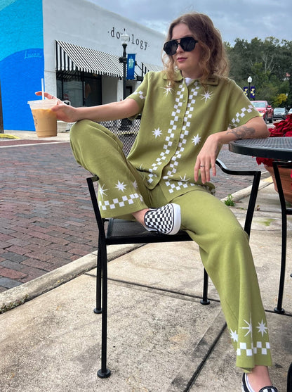 Karl Retro Knit Button Up