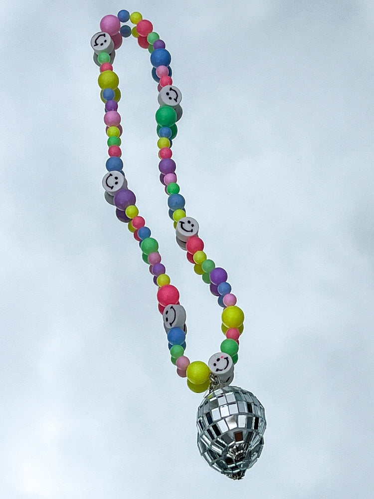 Pastel Smiley Disco Car Hanger