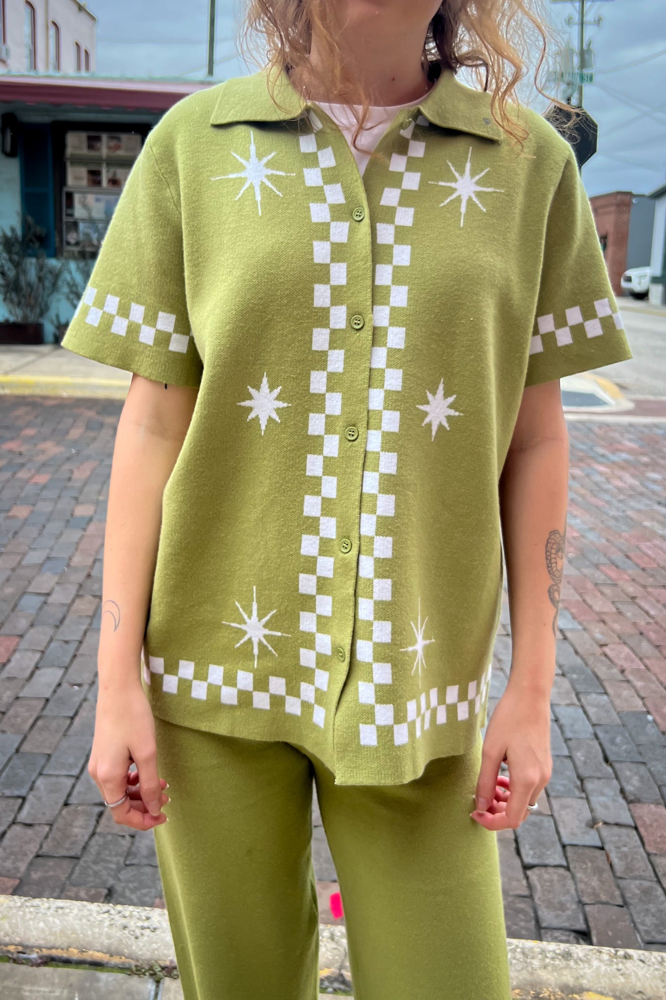 Karl Retro Knit Button Up