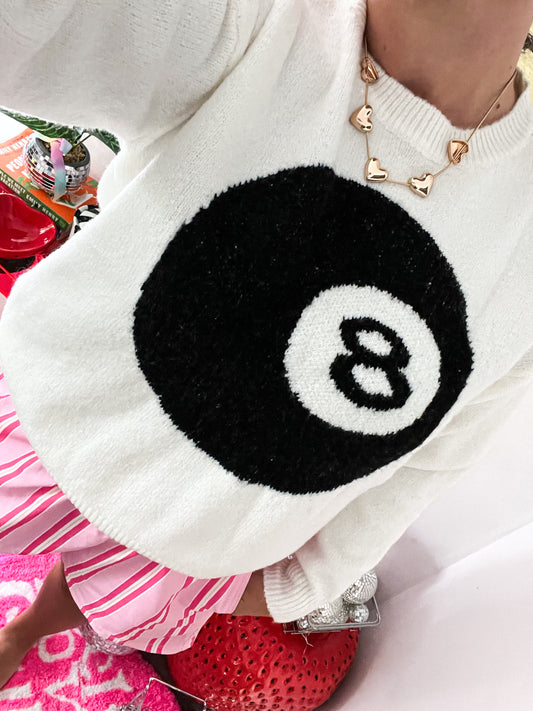 Lucky 8 Ball Knit Sweater