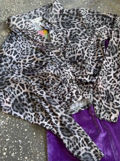 Hit The Spot Mesh Button Up