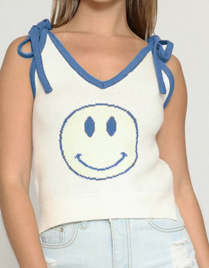 Happy Hours Knit Smiley Tank