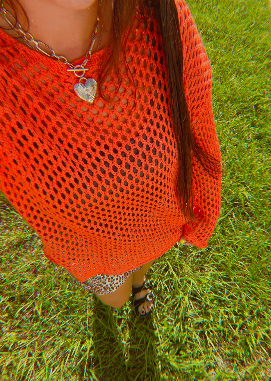 Tangerine Dreams Crocheted Top