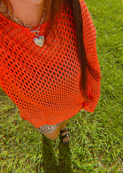 Tangerine Dreams Crocheted Top
