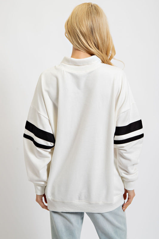 All Smiles Collared Sweatshirt