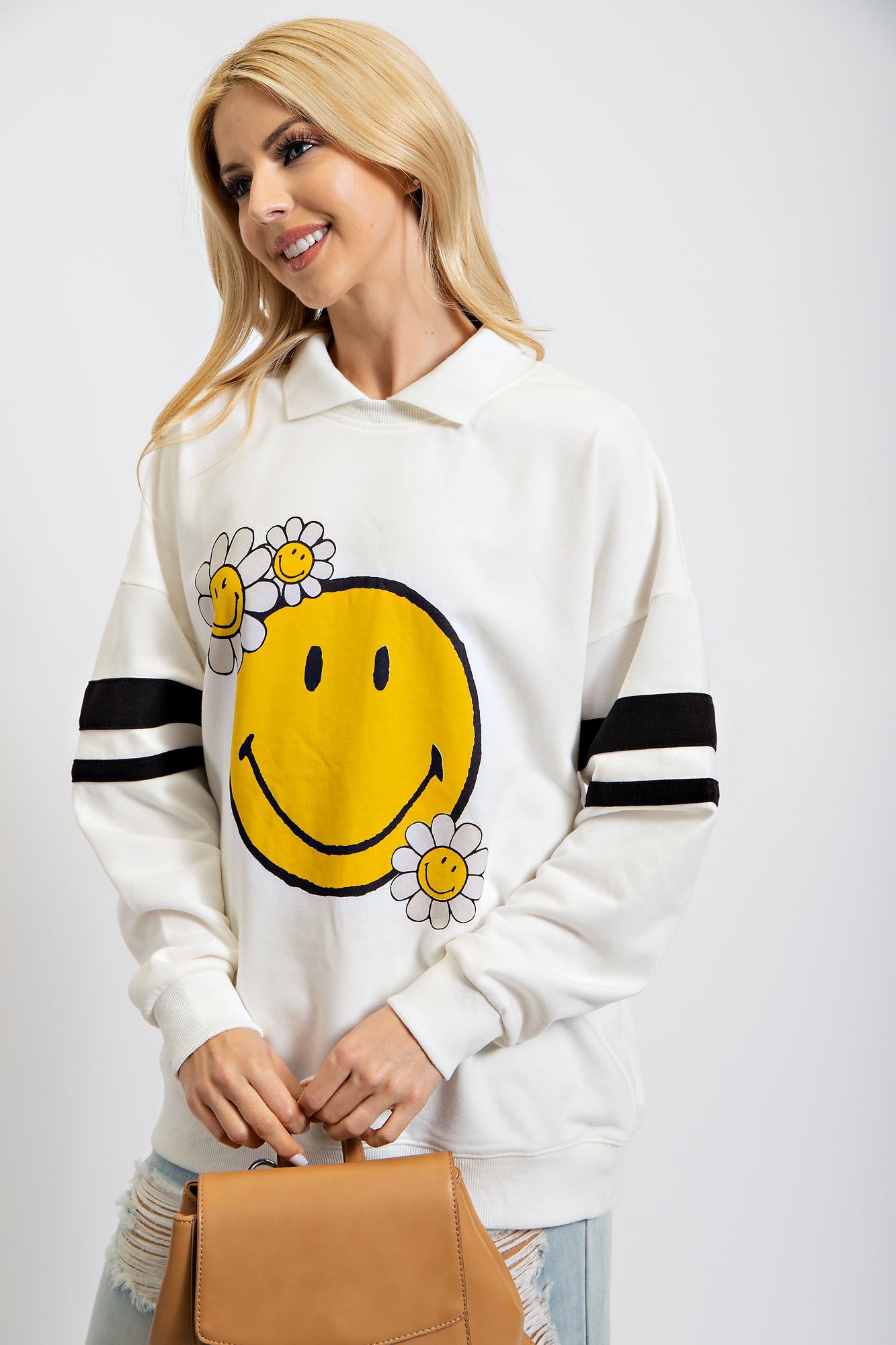 All Smiles Collared Sweatshirt
