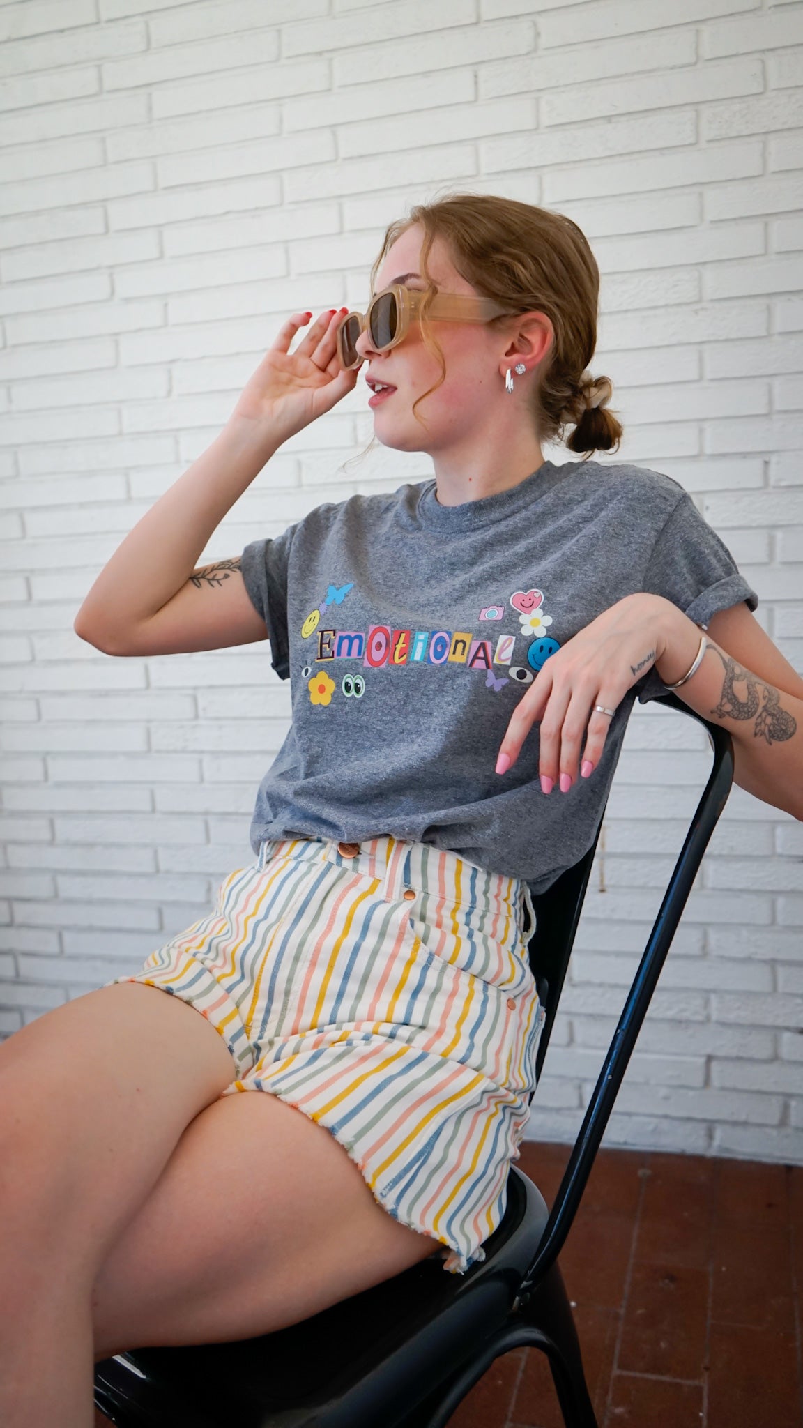 Cabana Striped A Line Wrangler Denim Shorts