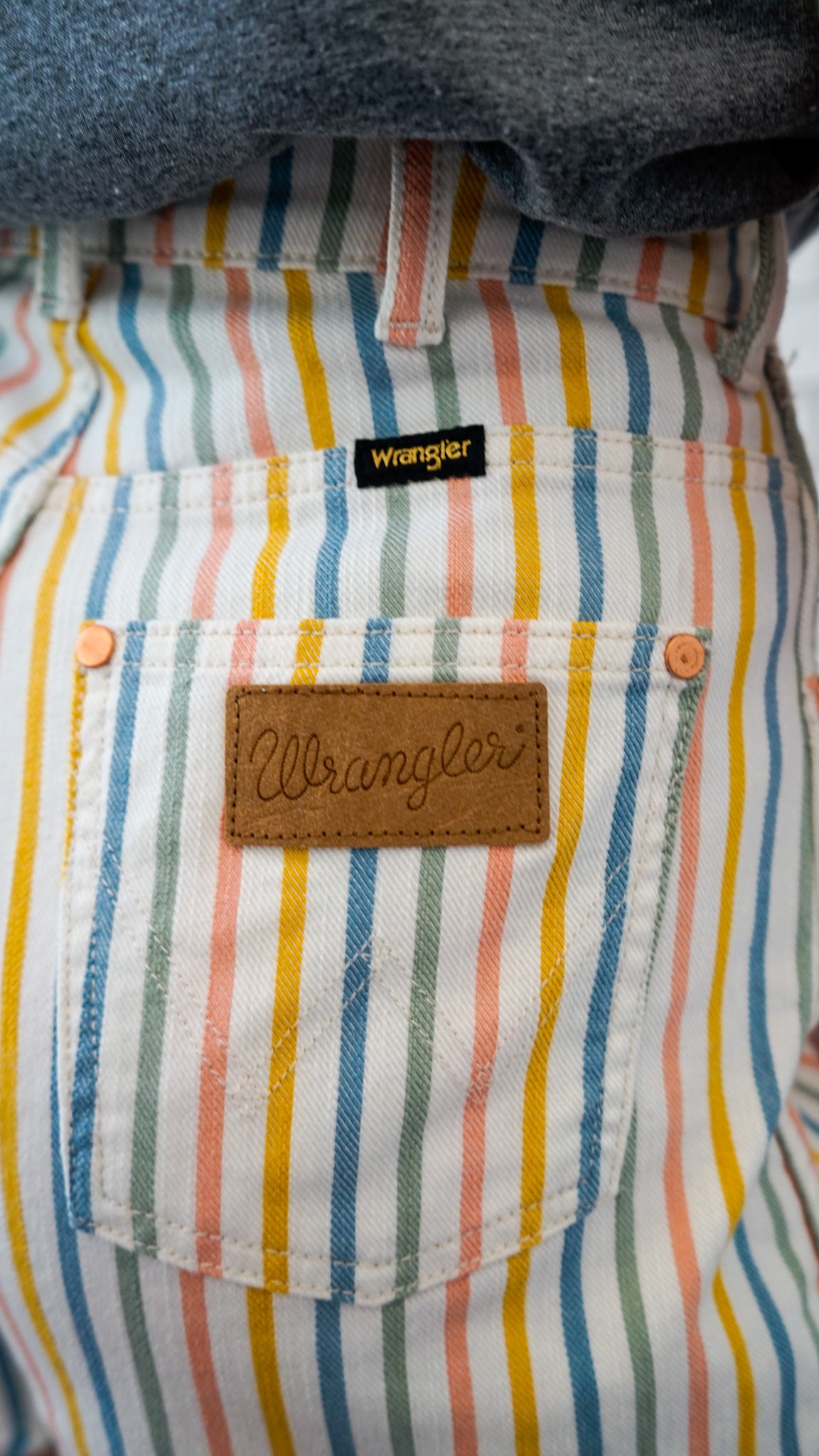 Cabana Striped A Line Wrangler Denim Shorts