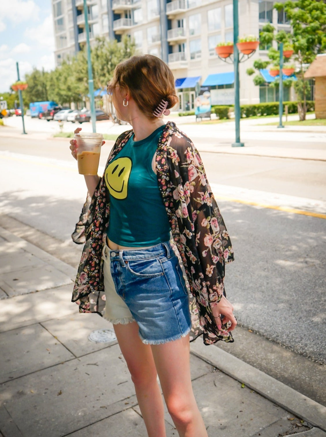 Flower Stand Sheer Kimono