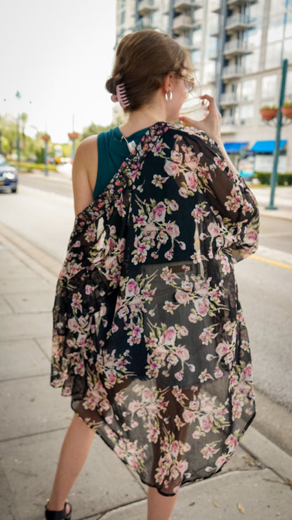 Flower Stand Sheer Kimono