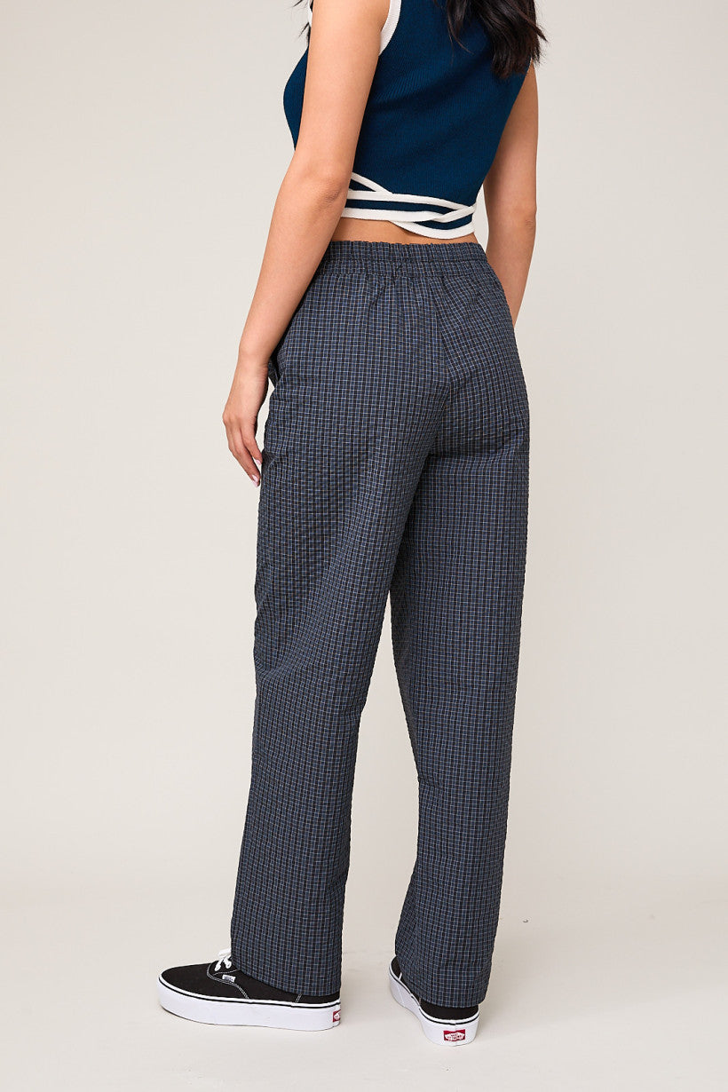Off Duty Navy Grid Boxer Pants