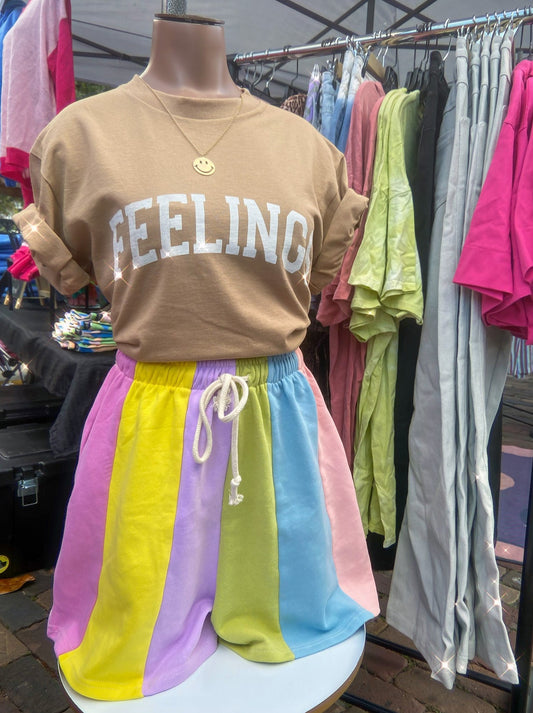 Rainbow Bright Lounge shorts - PASTEL *S-3X*