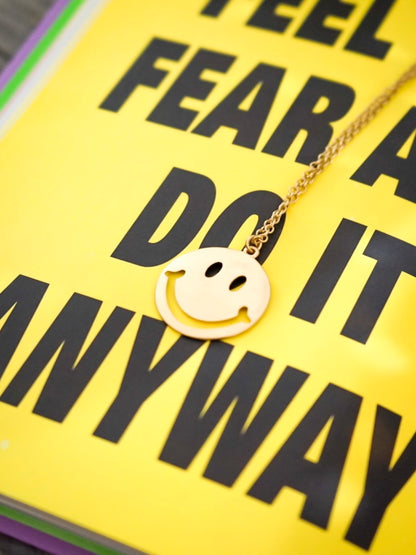 gold smiley face necklace