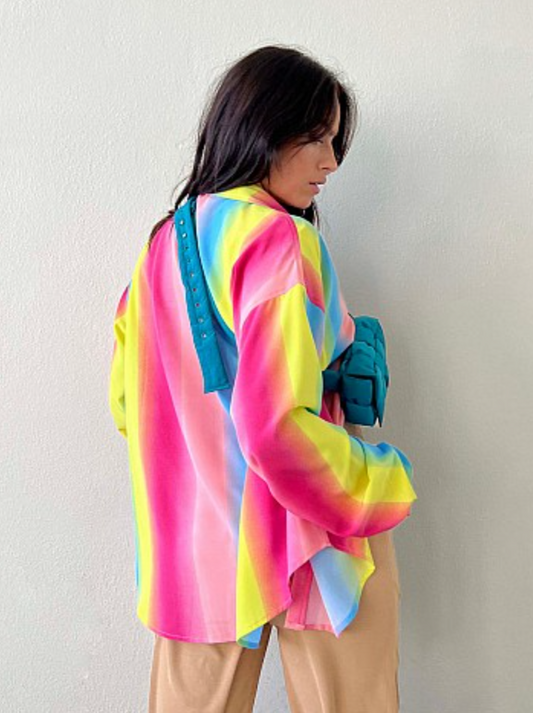 Fruity Rainbow Button Up