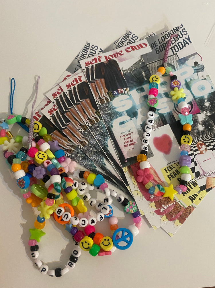 90s inspired hand made beaded phone charms phone lanyards all custom one of a kind
