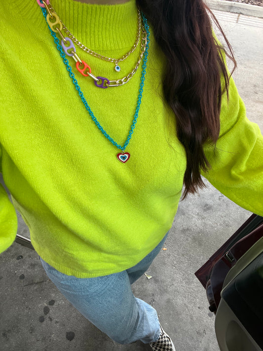 Limeade Neon Mockneck Sweater